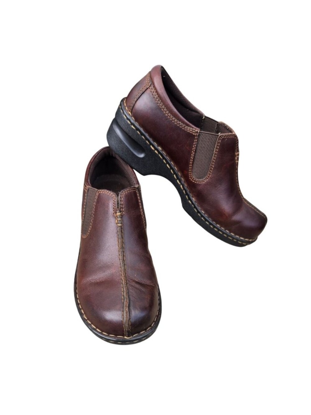 Eastland Sequoia Brown Leather Clogs Slip On Comfort Shoes 9.5 M
